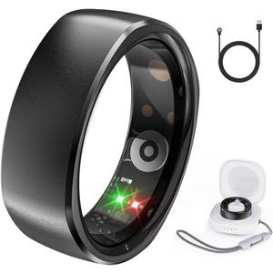 Smart Ring for Men Women Health Tracker with Heart Rate, Blood Oxygen, Blood Pressure, Sleep Monitoring, Fitness Step Tracking, IP69 Waterproof Rings for iPhone and Android,Up to 7-Day Battery Size 12