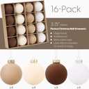 Sea Team 16-Pack Flocked Velvet Christmas Tree Ball Ornaments Set, Decorative Hanging Baubles, Shatterproof Plastic Decorations for Xmas Tree, Wreath, Garland, 80mm/3.15 Inches, Baking Time