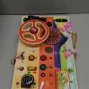 Busy Board Montessori Toys for Toddlers 1-3 with Steering Wheel, Lights & Switches, Wooden Driving Activity Board | Sensory Montessori Busy Board for 1+ Year Old, Toddler Learning & Travel Toy