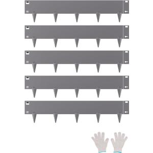 VEVOR Steel Landscape Edging, 5 Packs 39 x 5 in Rust-Resistant Metal Landscape Edging, Bendable Garden Edging Border, Heavy Duty Lawn Edging, Easy-to-Install, Flower Bed Yard Pathway Divider Dark Gray