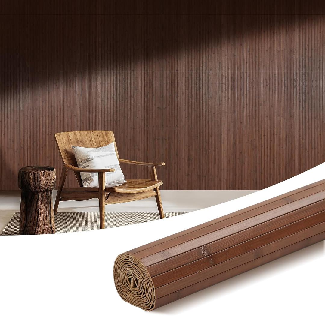 OUZUGIE 1 Pack 96x24 Inch Natural Bamboo Wall Panel