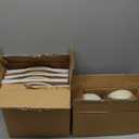 TheTerra Ceramic Dinnerware Sets for 4, 12 Pieces Handmade Reactive Glaze Plates and Bowls Set, Scratch Resistant Dish Set, Oven & Microwave & Dishwasher Safe, Cappuccino