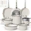 Bazova 24Pcs Pots and Pans Set Non Stick,Titanium Ceramic Cookware Sets