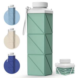Mefold POMKAKA Collapsible Water Bottles 24.3oz(720ml), 2nd Generation Leakproof BPA-Free Travel Water Bottle,Lightweight Reusable Water bottle for Cycling Gym Camping Sports,Sage Green Pack of 2