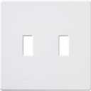 Lutron Fassada 2 Gang Wallplate for Toggle-Style Dimmers and Switches, FG-2-WH, White (1-Pack) (White)