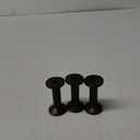 HAHIYO 3.15Inches 3PCs Vintage Coffee Color Wood Spool - Large Unfinished Wooden Thread Spools for Textile Wire Weaving Ribbon Crafts DIY Art Education - Smooth, Rotatable Bobbins