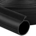 20 FT Garage Door Bottom Seal Rubber 0.19" P Bulb Bottom Garage Weather Stripping for Single Channel, Flexible Weatherproof Replacement Strip Seal Fits 20FT Wide, Black