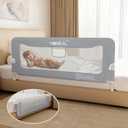 HOMEAL Bed Rail for Toddlers, 59in Foldable Toddler Bed Rails with U-Shape Base, Baby Bed Rail Guard for Twin Size, Full Size, Queen Size, King Size Beds, Toddler Bed Rail Guard, Grey