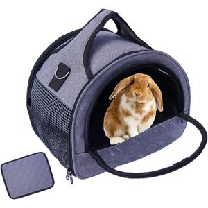 Guinea Pig Carrier, Small Pet Carriers for Rabbit Hamster Bird Bunny Bearded Dragon Kitty and Etc. Animal Bag with Stable Handle and Waterproof Pad, Easy Travel and Vet Visit-Large (12.0"L x 10.0"W x 1.0"H)