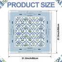 Tegeme Chinoiserie Mahjong Mat 31.5" x 31.5" Blue Purple Flower Mat Anti Slip and Noise Reduction Multi Purpose Game Table Cover Non-Slip Noise Reduction Gaming Rug for Mahjong Card Board Tile Games