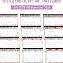 Desk Calendar 2025-2026, 18 Months Calendar Runs until Dec 2026 - Large 17" x 12" Desktop/Wall Monthly Calendar for Home School, or Office - Vintage Floral