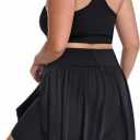 Seawhisper Plus Size Shorts for Women High Waisted Flowy Skorts Tennis Skirt Athletic Summer Workout 20-22 Plus 2XL Black