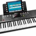 RockJam 61-Key Compact Keyboard Piano with LED Display, Keynote Stickers & Lessons