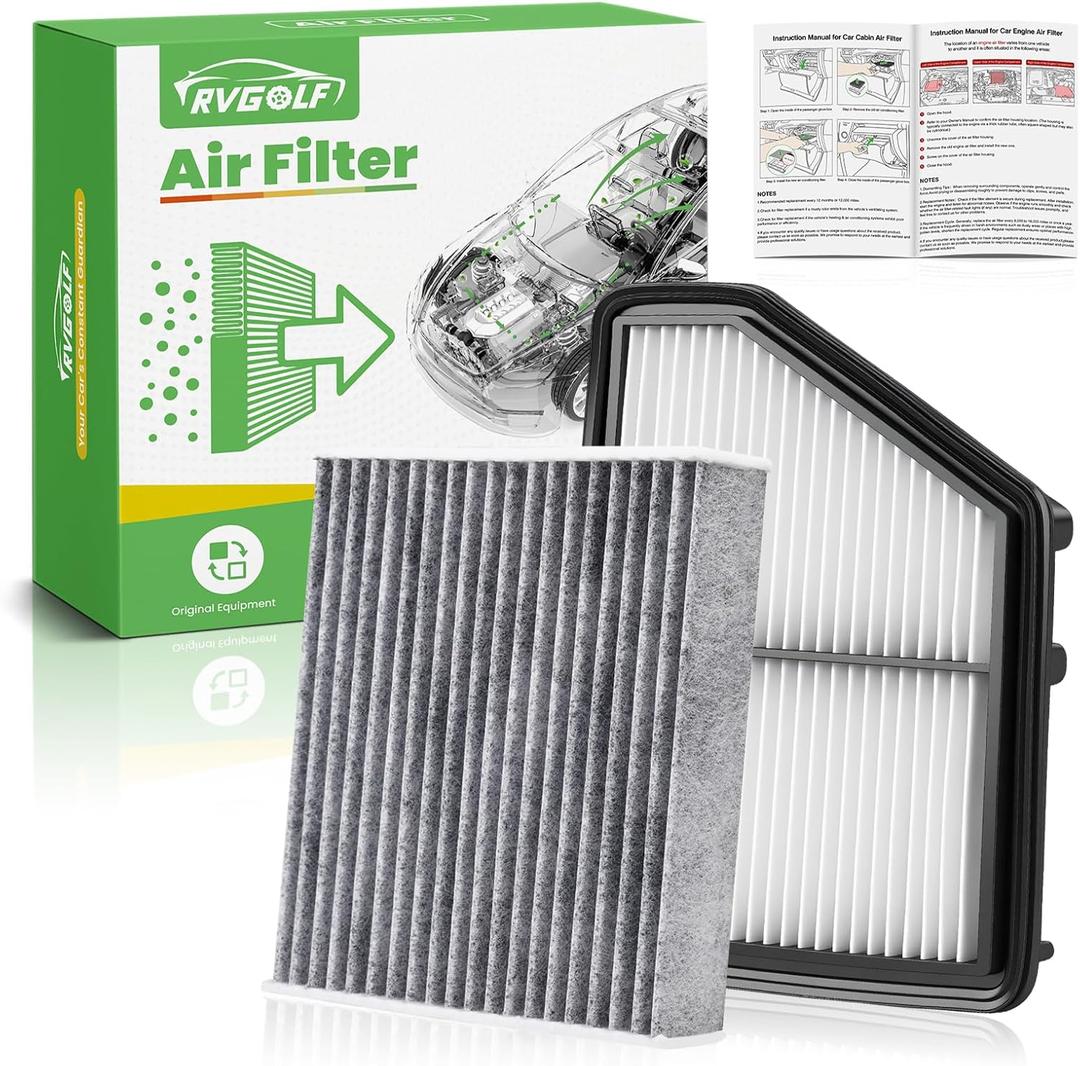 Engine+Cabin Air Filters Set Fit for Honda Civic 2016-2026 (2.0L), HR-V HRV 2023-2026 (2.0L) (Only Naturally Aspirated!) Engine Air Filter AC Filter Replacement Accessories# CF11182 CA12051