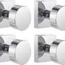 Coolnews 2 Pack Polished Chrome Dummy Door Knobs Interior, Square Modern Dummy Door Knob Polished Chrome Door Handle for Hall/Closet