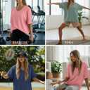 Huukeay 3 Pack Women's Oversized Cotton T-Shirts V Neck Loose Fit Casual Workout Tees Soft Short Sleeve Tops (L)