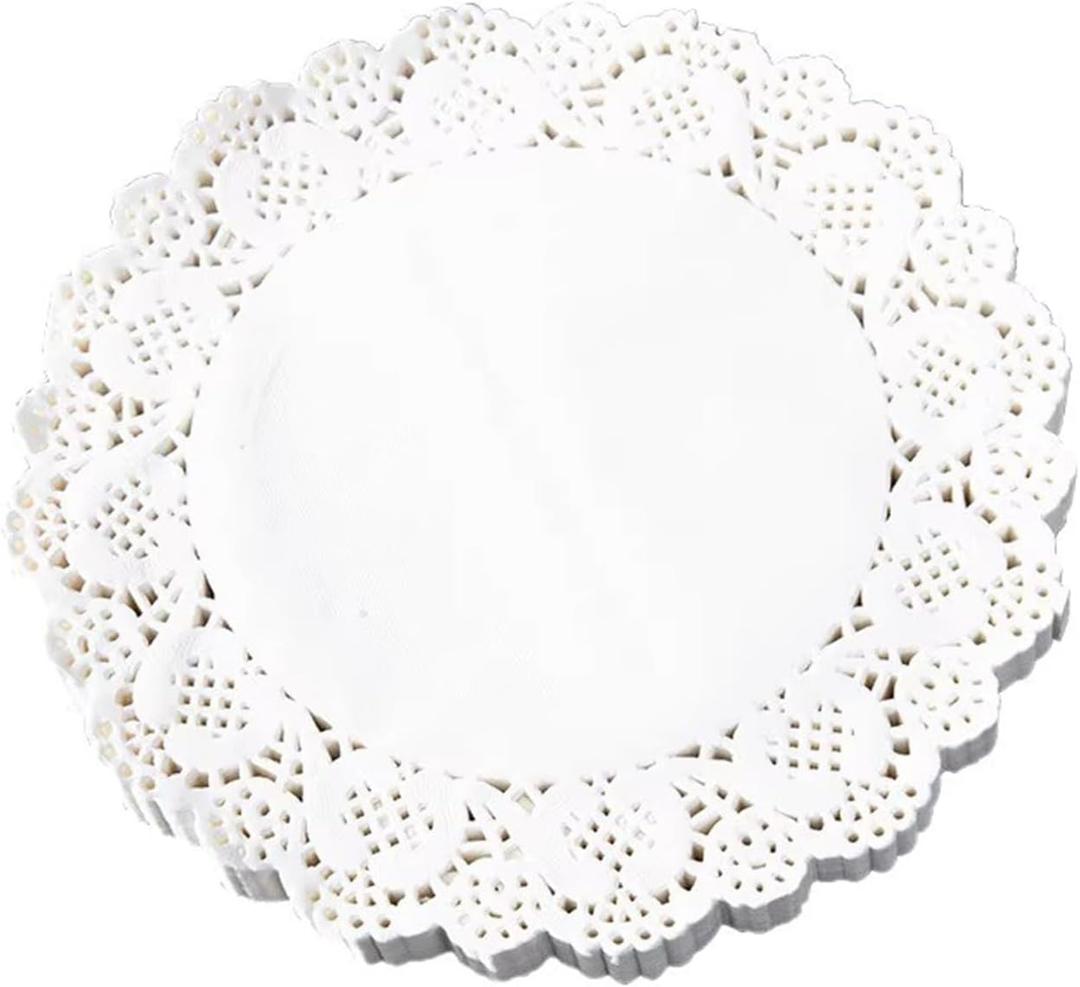 100 PCS Paper Doilies, 10.5 inch White Doilies for Dessert Trays, Round Paper Placemats for Food, Birthday, Crafts, Wedding, Cakes, Desserts, Parties, Tableware Decoration, Pack of 100