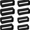 Mikovivi Watch Band Keepers, Silicone Band Loop Elastic Strap Fastener Replacement Parts for Smart Sport Watches (Black)