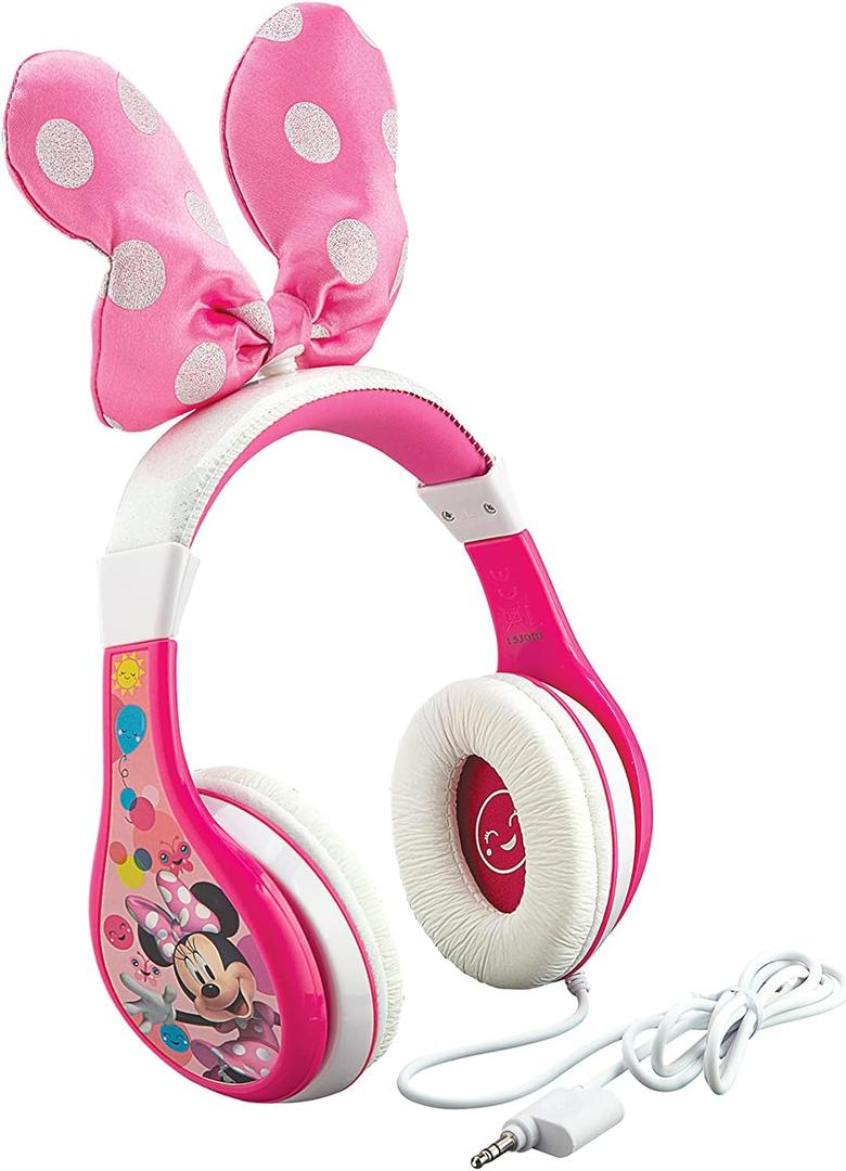 eKids Minnie Mouse Headphones for Kids, Wired Headphones for School, Home or Travel