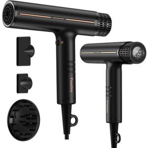 Hair Dryer with Diffuser: Professional High Speed Quiet Ionic Blow Dryer - Intelligent Heat Control - Lightweight Portable Travel & Home for Women & Stylists Frizz Free Styling SGS Certified