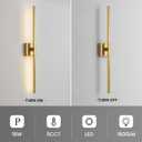 Gold Bathroom Vanity Light Fixtures - 30 inch Rotatable Modern 5CCT LED Vanity Lights for Bathroom Lighting Fixture Over Mirror Dimmable Bathroom Wall Sconce
