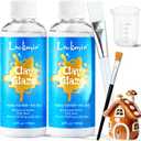 Air Dry Clay Glaze, 6.8 OZ/200ml High Gloss Varnish, Protective Sealant to Prevent Cracking & Scratching While Providing a Gloss Glaze Effect - for Ceramics, Wood, Acrylic Painting and Crafts (Gloss)