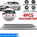 4Pcs Weatherstrip Window Moulding Trim Seal Belt Compatible with 2016-2021 Honda Civic 4 Door Sedan