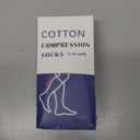 Blicount Compression Socks Women&Men Cotton with Grips Non-Slip 15-20 mmHg Knee High Support Sock for Nurse, Pregnant Women, Travel, Yoga, Pink, White, Blue, Size L-XL