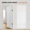 HBL' 2 Pack Hidden Door Hinges, Ultra-Thin Adjustable Concealed Hinges for Secret Doors, Pantries & Closets, Heavy Duty Invisible Design