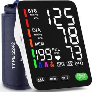 ADKING Blood Pressure Monitor Home Use Upper Arm LED Backlit Display Blood Pressure Cuff 9-17 inch Automatic Blood Pressure Machine 3 User Mode & 199 Sets Memories & Carrying Case (Black)