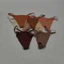 DEANGELMON Seamless G-string Thongs for Women - No Show Thong Underwear Low Rise Stretch Panties Workout Pack (Small, Coffee - 8 Pack)