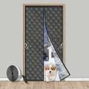 Magnetic Thermal Doorway Curtains for Winter Keep Cold Out 38" X83”3 Layers Aluminum Foil Soundproof Fabric Insulated Door Curtain Magnetic Latch Dog Easier go Through Front Door Velcro Intall, Black