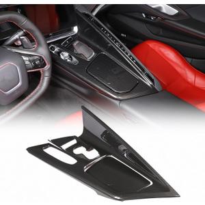 CHEAYAR Gear Shift Panel Trim Cover Compatible with Chevrolet Corvette C8 2020-2023, Center Control Gear Panel Decorative Cover C8 Accessories 3PCS (Carbon Fiber Pattern)
