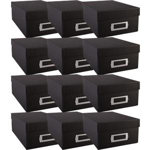Simply Tidy Photo Storage Box Store and Protect Pictures, Documents, and Prints - Black, Bulk 12 Pack