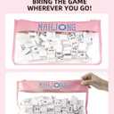 2 x FUYIHGL Mahjong Tiles Bag with Zipper - Pink Clear Carrying Pouch Storage Holder with Embroidery Lettering Case Only - American Mah Jongg Accessories and Gifts for Women Travel Party Game Night