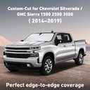 EcoNour Windshield Sunshade Compatible for Chevrolet Silverado/GMC Sierra 1500 2000 3500 2014-2019, Sun Visor for Front Windshield & Window Sun Shade Cover, UV Heat Blocker & Protector,Car Accessories