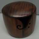 Wood Yarn Bowl with Lid, Crochet Bowls for Yarn, Knitting Yarn Bowl with Holes Storage, Yarn Holder Bowl for Crocheting and Knitting 7 X 4 in, Knitting Bowl for Handmade Crocheting Accessories