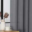 Extra Long Dark Grey Curtains for Bedroom Living Room 108 Inches Long 2 Panels Set, Light Filtering Faux Linen Textured Soft Airy Solid Rod Pocket Curtains Drapes, 2 Pcs Each 50Wx108L Inch