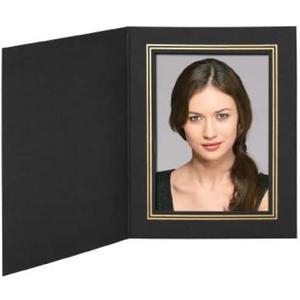 Black/Gold Cardboard Photo Folder Frame 5x7 - Pack of 50