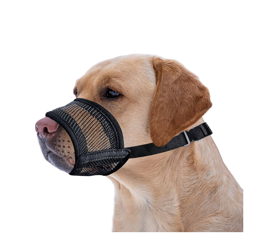 Extra Large Dog Muzzle - Air Mesh Big Dog Muzzle | Stop Biting, Barking and Chewing Best for Aggressive Dogs XL Size