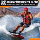 Adult Snorkel Vest, USCG Approved Type III Snorkel Vest (90+lb) | Adjustable 40-60 Inch Chest for Adult, Comfortable PFD for Boating, Kayaking, Paddle Boarding, Swimming & Water Sport