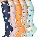 FEYHAY Copper Compression Socks (5 Pairs) 15-20 mmHg Circulation is Best Athletic & Daily for Men & Women, Running, Climbing, L/XL