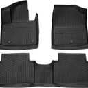 Powerty Floor Mats for 2021-2023 Hyundai Santa Fe 5 Seats (ONLY Hybrid), Custom Fit for Hyundai Santa Fe Accessories, 3D TPE All Weather Car Mats 1st & 2nd Row Heavy-Duty Floor Liners