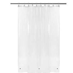 BAROSSA Design 54 inch Wide Stall Shower Curtain Liner with 3 Magnets - PEVA, Waterproof, PVC Free, Metal Grommets, Clear, 54x72