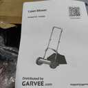 Garvee 16" Cordless Manual Reel Lawn Mower, Walk-Behind Push Mower with 5-Blade Cutting System, Durable Steel Frame, Adjustable Cutting Height, Comfort Grip Handle & 7.9-Gallon Grass Catcher