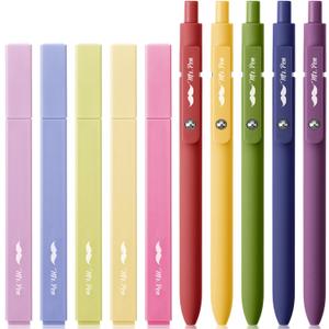 Mr. Pen- Aesthetic Highlighters and Gel Pens, 10 Pack, Vintage Color Bible Highlighters No Bleed, Black Ink Gel Pens, Highlighter Pens, No Bleed Highlighters for Bibles, Gel Pens