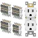 ENERLITES Duplex Receptacle Outlet, Residential Grade Electrical Wall Outlet, 15A 125V, Self-Grounding, 2-Pole, 3-Wire, UL Listed, 61581-W-20PCS, White (20 Pack)