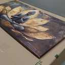 Large Buddha Lotus Canvas Wall Art Abstract Gold and Grey Zen Buddhism Decor painting Pictures Modern Serene Meditation Posters Prints for living room Bedroom Office Hallway Home Decoration (40"L x 20"W)