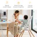 Munchkin 360 Cloud Baby and Toddler High Chair with Clear Seat and 360 Swivel, White and Grey with Wooden Legs