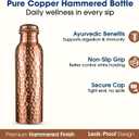 Purely Copper Water Bottle, 34 oz, Pure Copper Construction, Leak Proof, Cylindrical, Polished Finish, BPA Free